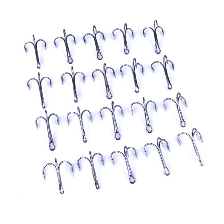 20pcs Treble Hooks High Carbon Steel Fishing Hooks Size 2/4/6/8/10# Tackle Box