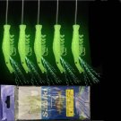 6pack  dark Baits Glowing Sabiki 5 Shrimp Rigs 6pack Fishing Lures Sea Bass