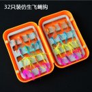 32pcs Assortment Trout Fly Fishing Flies Dry Nymph Buzzers Fly Fishing Box 2Type
