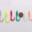 10Pcs Soft Worm Fishing Baits Worm Lures Crankbaits Hooks Baits Tackle 6.5cm/2g