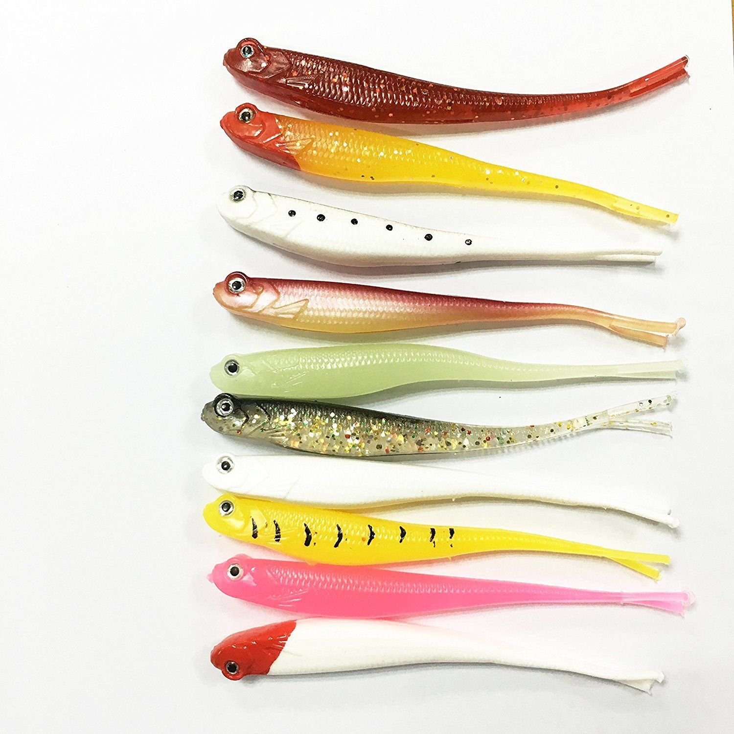 10Pk 13cm/8g Artificial Fishing Lure Fish Soft Bait Fishy Smell Fishing Tackle
