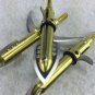 6pk x Gold Hunting Archery Arrowheads Broadheads Points 100Grain Fishing TIps