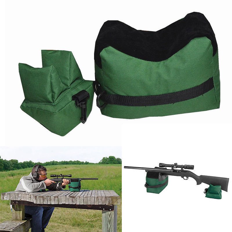 Large Shooting Sand Bag Set Rifle Gun Bench Rest Range Gear Front & Rear Bag