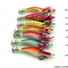 1pcs 3.15" 8cm 7.4g Wood Shrimp Baits Fishing Jig Squid Jig Fishing Lures Bass