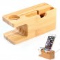 Bamboo Charger Charging Dock Station Holder Stand For Apple Watch iWatch iPhone