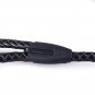 Black Pet Dog Leather 4ft Leash Pet Chain Rope W/Spring for Medium Big Dogs New
