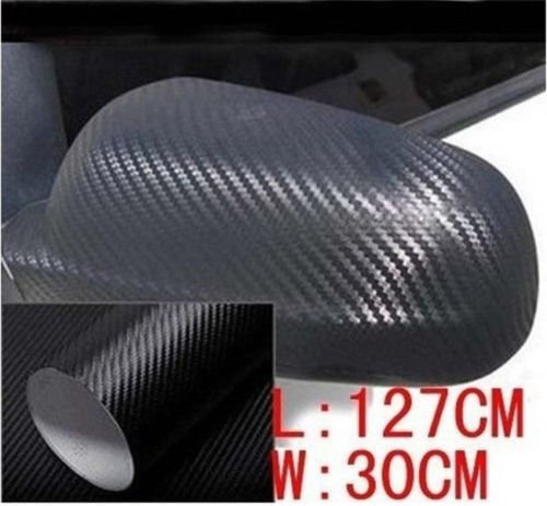 2pcs Carbon Fiber Vinyl Stickers Car Wrap Sheet Roll Film Sticker Decal 30x127cm