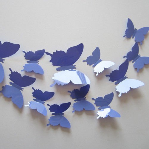3D Butterfly Wall Stickers Wedding Decor DIY Party Home Decorations 24pcs purple