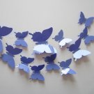 3D Butterfly Wall Stickers Wedding Decor DIY Party Home Decorations 24pcs purple