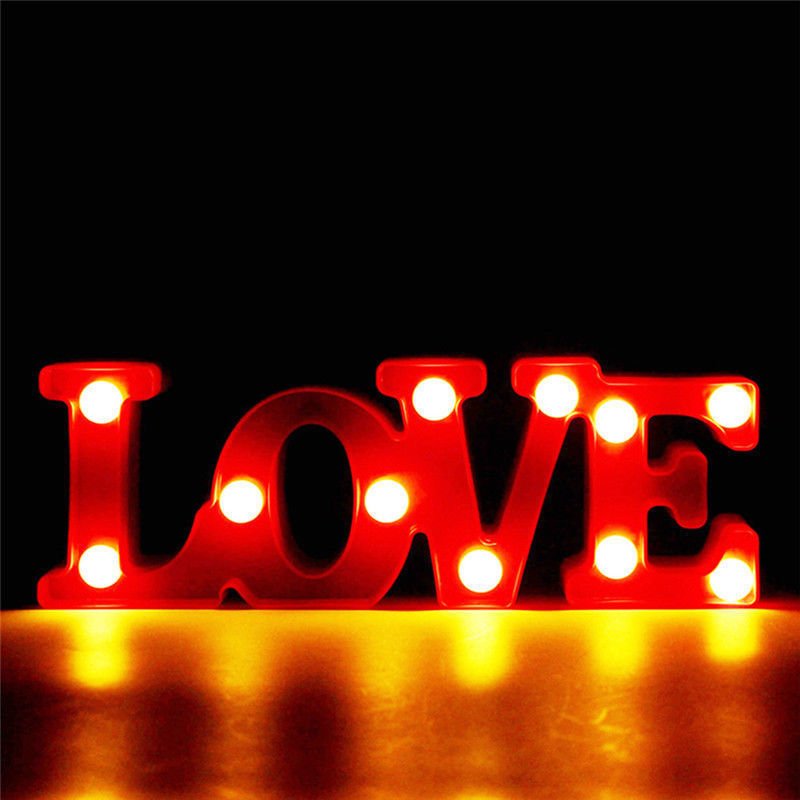 Romantic Decorative WALL Lamp 3D LOVE Marquee Letter LED Night Light Home Decor