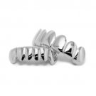Custom Fit Silver Plated Hip Hop Teeth Grillz Caps Top & Bottom Grill Kit