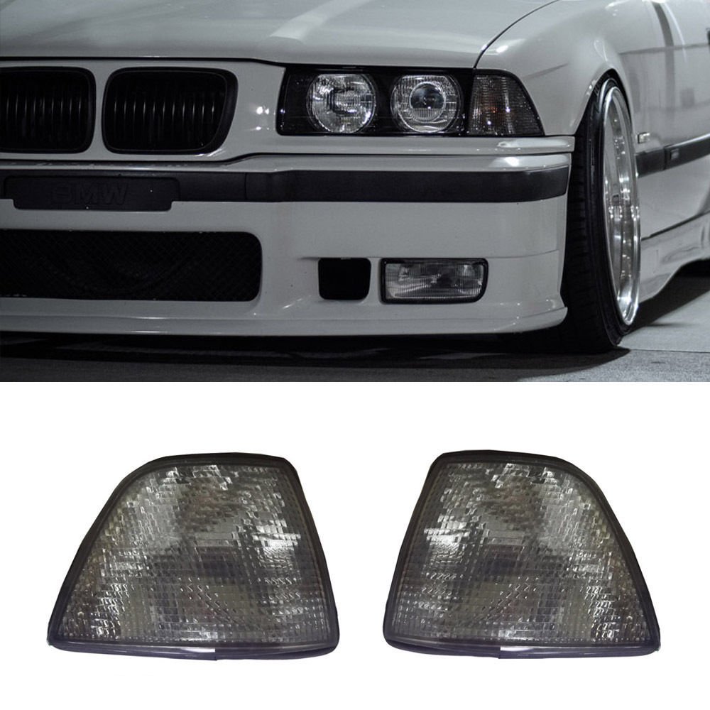 2 FOR 92-98 BMW E36 3-SERIES 4DR SEDAN/HATCHBACK EURO SMOKE CORNER LIGHTS