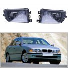 Pair For 1997-2000 BMW E39 Clear Lens Driving Fog Lights Z3 Bumper Lamps Black