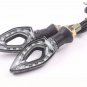 4x Universal Motorcycle Black 12 LED Turn Signal Indicators Blinker Amber Light