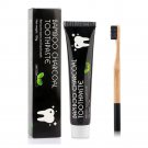 US Natural Bamboo Charcoal Toothpaste Teeth Whitening Remove Stains + Toothbrush