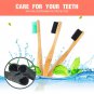 Natural Bamboo Wooden Toothbrush Eco Friendly Charcoal Soft Black Bristles 3pcs