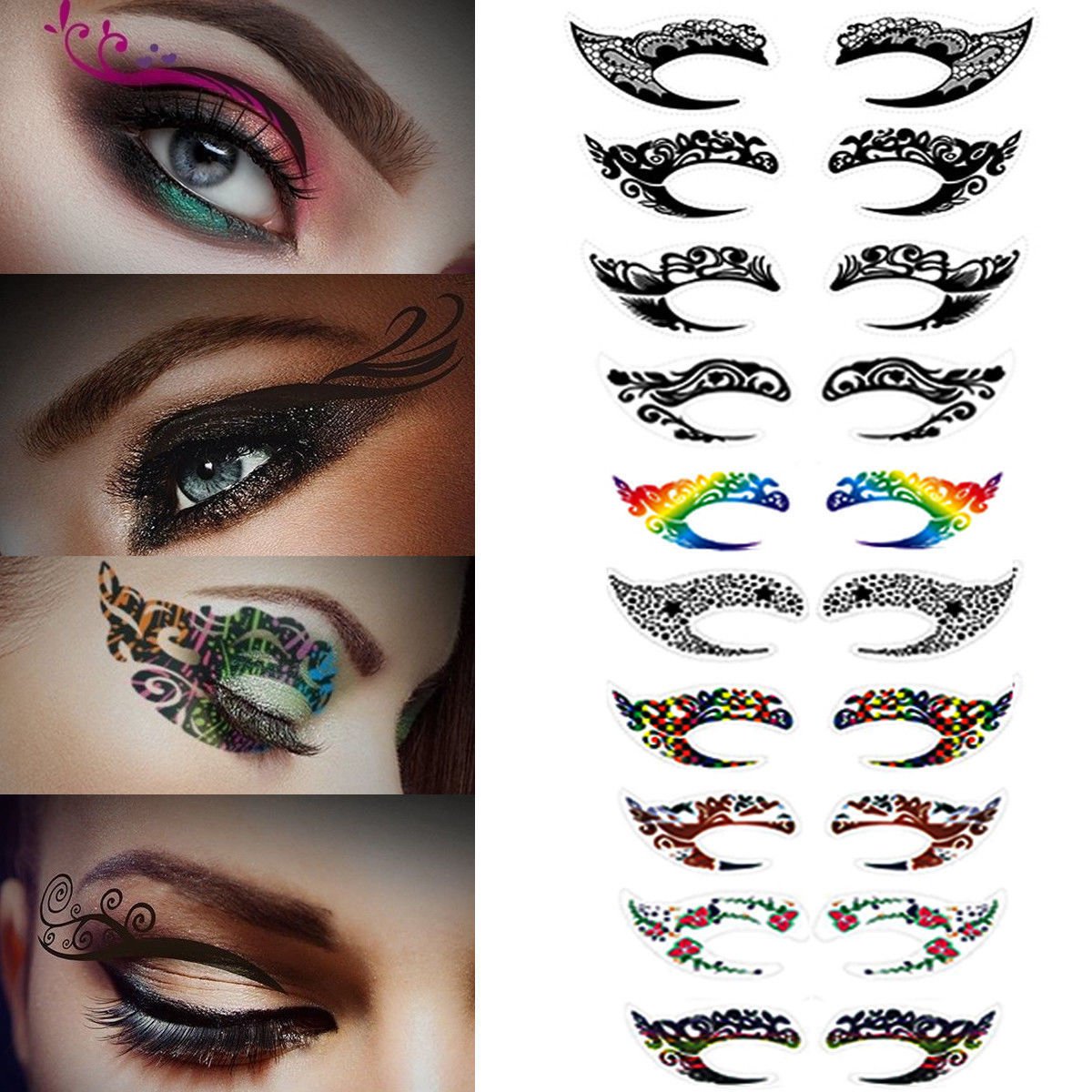 Hallowmas Waterproof Temporary Eye Tattoo stickers Eyeshadow Eyeliner Stickers