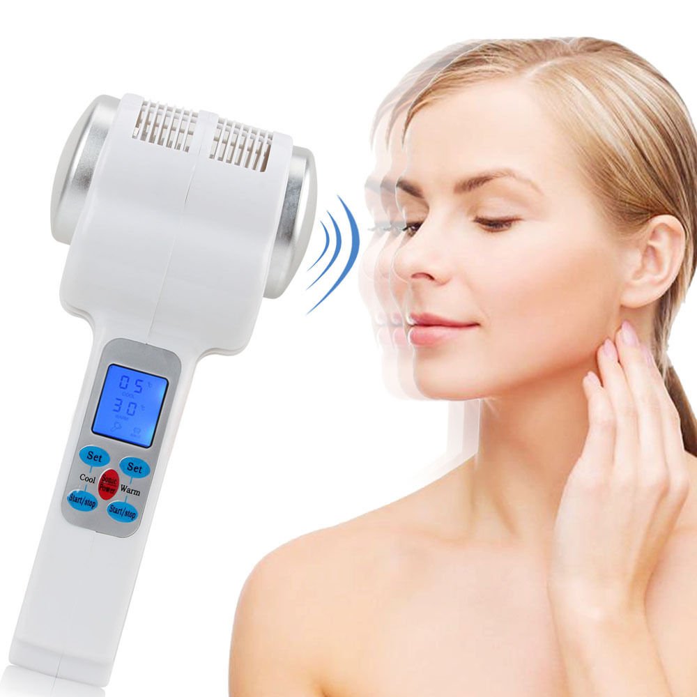 Ultrasonic Hot Cold Face Facial Massager Facial Skin Spa Shrink Pores Anti Aging