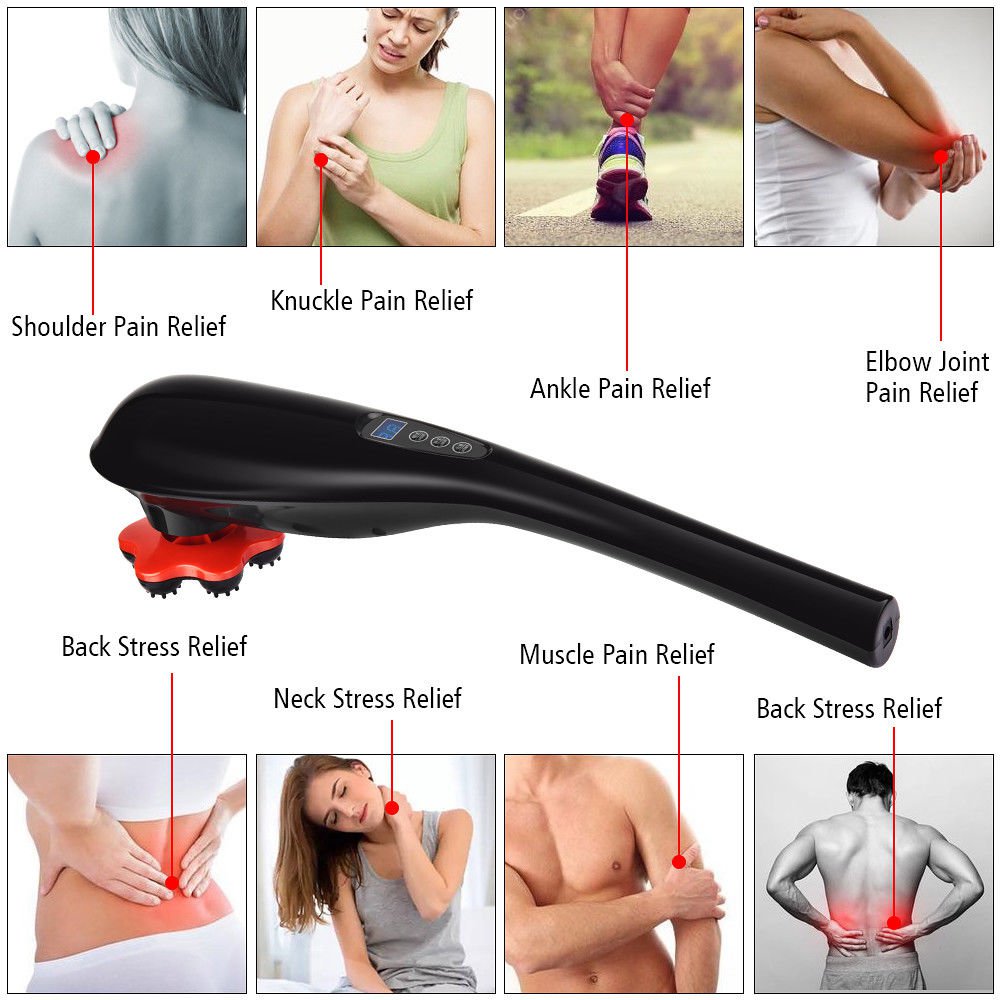 Cordless Handheld Massager Rechargeable Percussion Massage 5 Vibrating Types