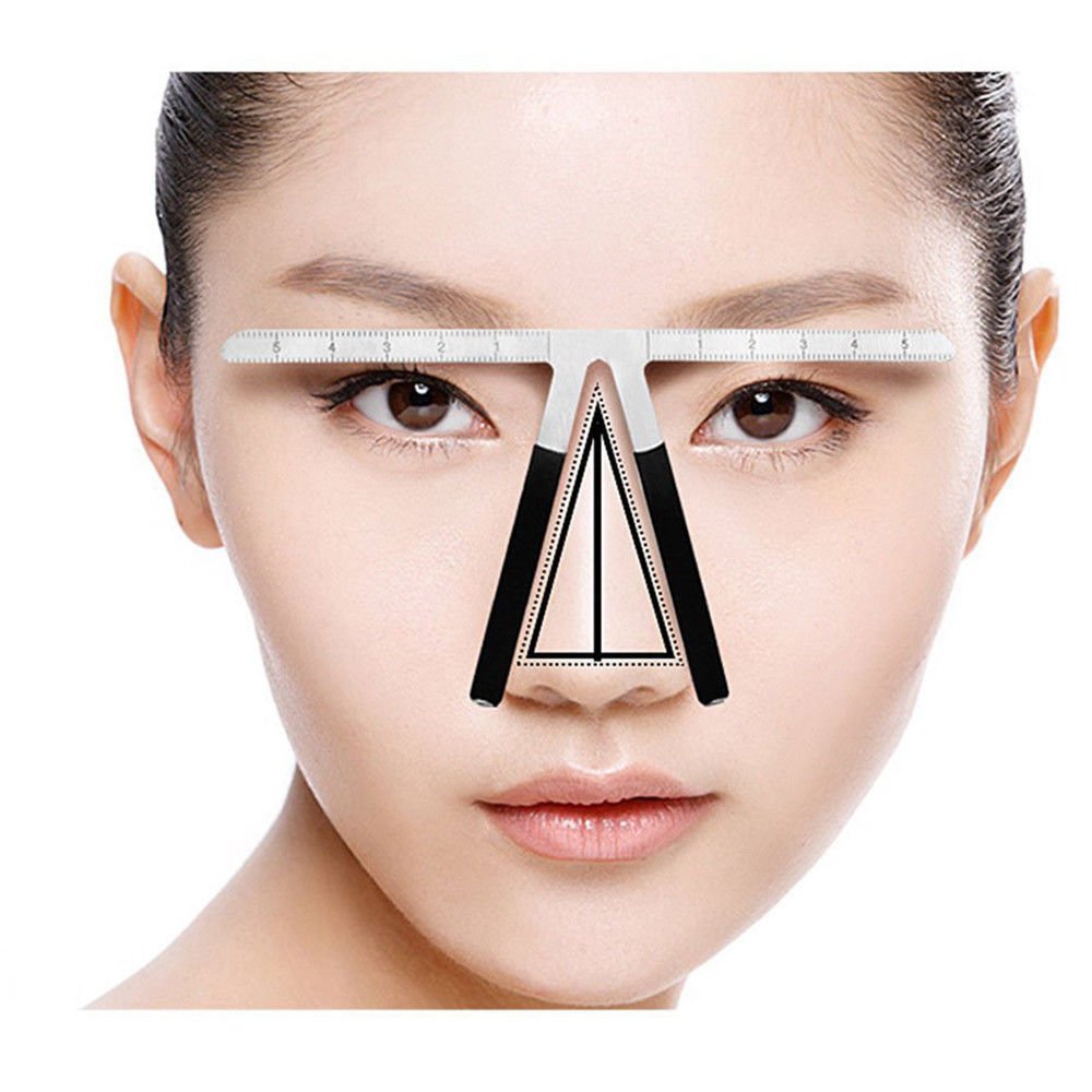 Tattoo Eyebrow Metal Alloy Ruler Stencil Makeup Balance Divider Measure Tools