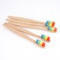 10 Pcs Rainbow Bamboo Toothbrush Colorful Soft Bristle Head Wooden Toothbrush