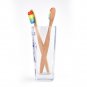 10 Pcs Rainbow Bamboo Toothbrush Colorful Soft Bristle Head Wooden Toothbrush