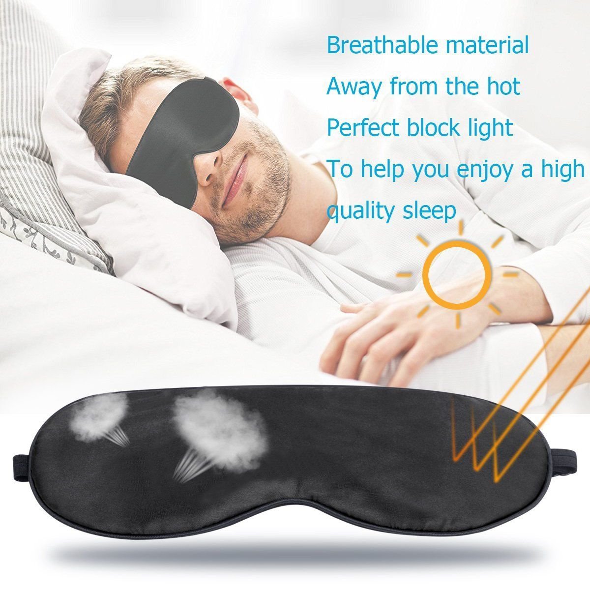 Natural Silk Sleeping Eye Mask Adjustable Eye Shade Cover Soft Mask Blindfold