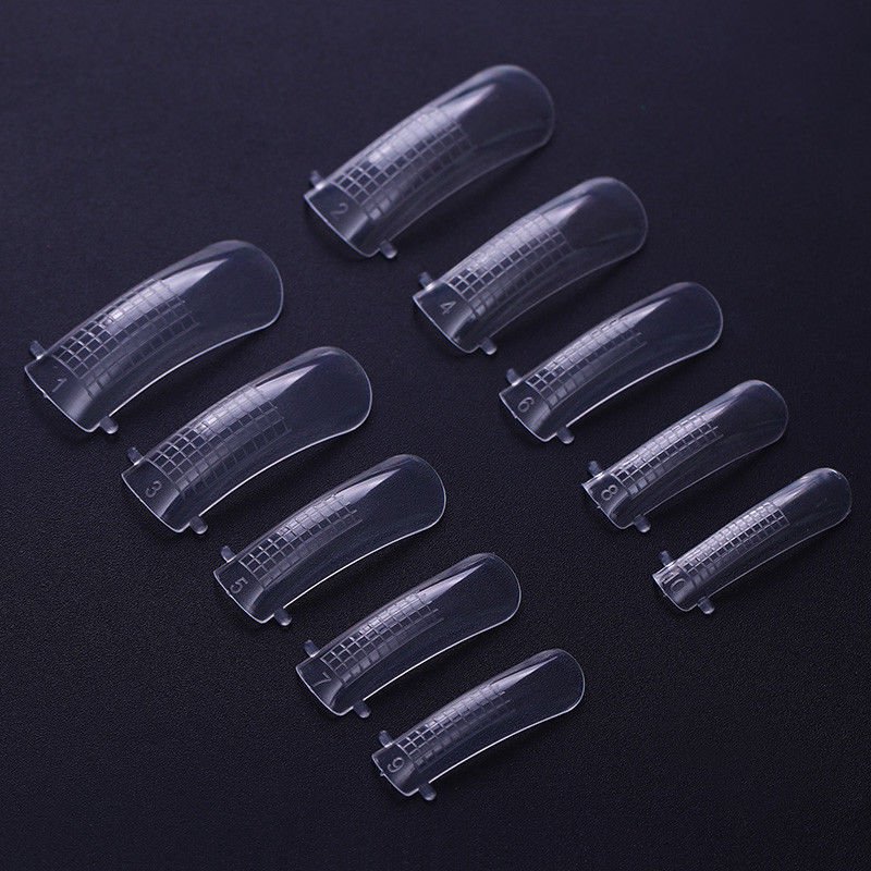 Quick Building Mold Tips Poly Gel False Nail Dual Forms Finger Extension 10 size