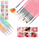 20 Pcs Nail Brushes Set Dotting Painting Drawing Nail Art Tools Polish Brush Pen