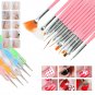 20 Pcs Nail Brushes Set Dotting Painting Drawing Nail Art Tools Polish Brush Pen