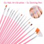 20 Pcs Nail Brushes Set Dotting Painting Drawing Nail Art Tools Polish Brush Pen