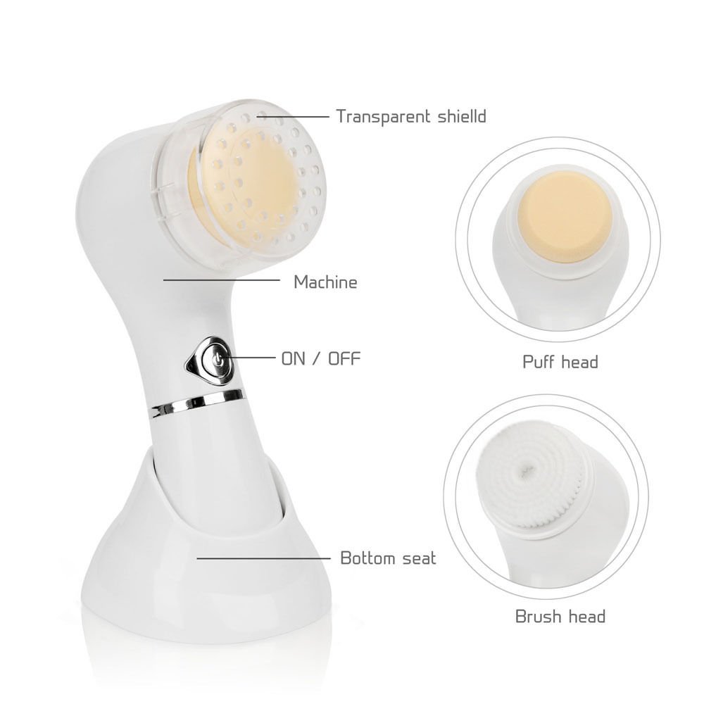 Electric Sonic Body Face Cleansing Massager Brush Waterproof Exfoliator