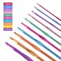 22pcs Mixed Colors Aluminium Crochet Hooks Knitting Needles Set Weave DIY Craft