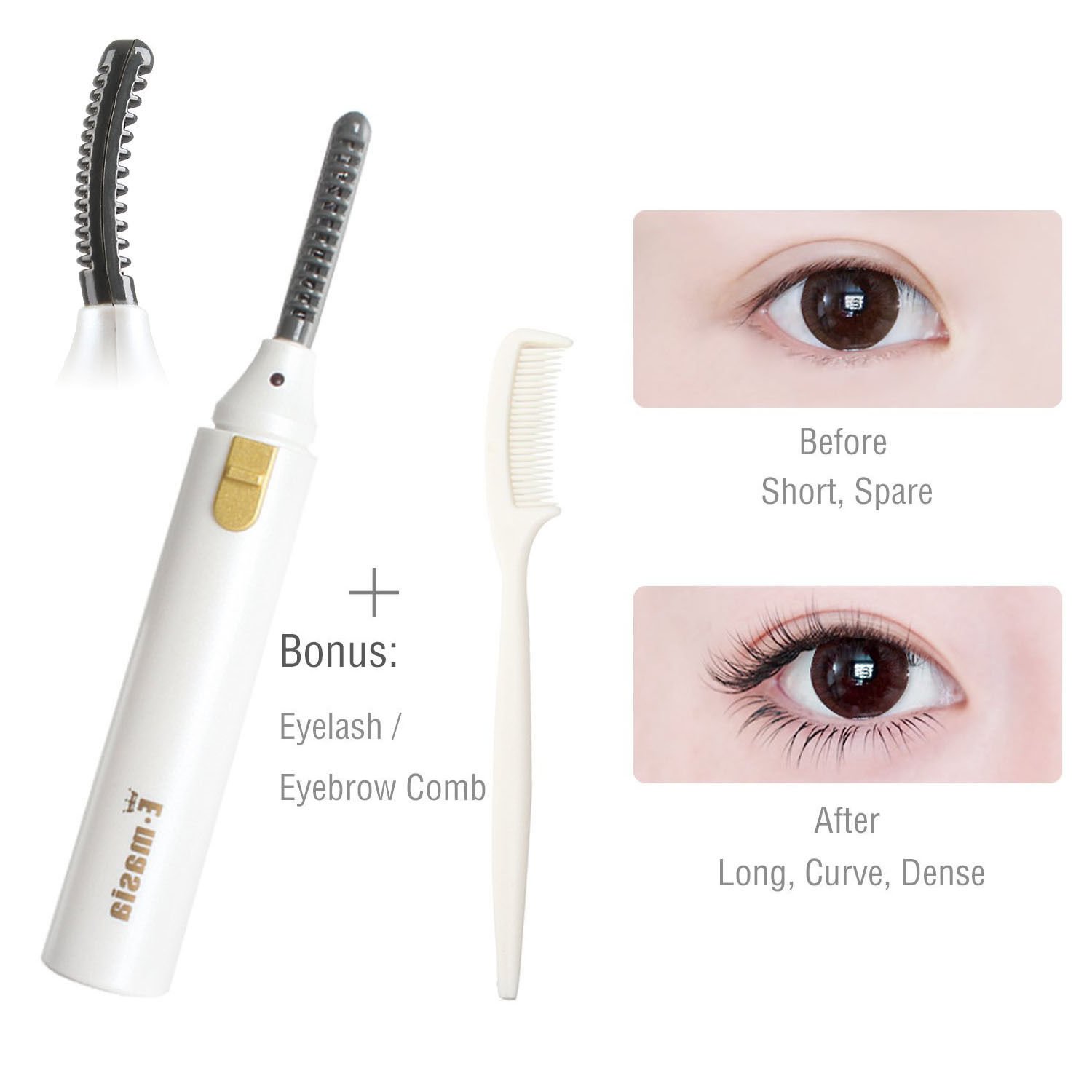 Electric Heated Eyelash Curler Makeup Long Lasting Eye Lashes Extensions Curling