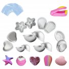 14 PCS Metal Bath Balls Bomb Mold 100 Shrink Wrap Bags DIY Handmade Soaps Cakes