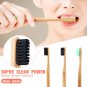 Natural Bamboo Wooden Handle Toothbrush Eco Friendly Charcoal Soft Bristles 3pcs