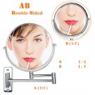 7X/5X Magnifying Wall Mount Makeup Mirror Chrome Vanity Bathroom Cosmetic Mirror