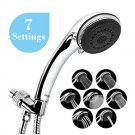 High Pressure 7 Spray Pattern Handheld Shower Head + Stainless Showerhead Hose