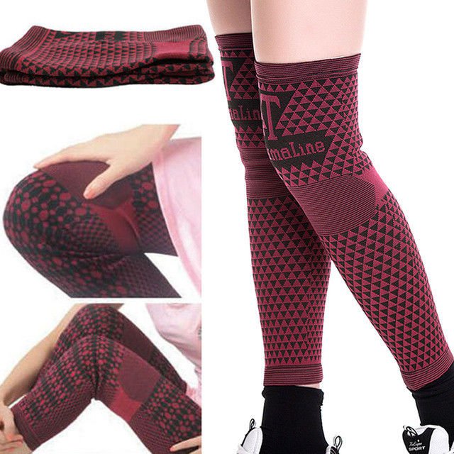 Magnetic Leg Knee Protector Long Sleeves Support Brace Tourmaline Arthritis Leg