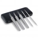5pcs Blackhead Acne Comedone Needle Tweezers Pimple Extractor Remover Tool Set