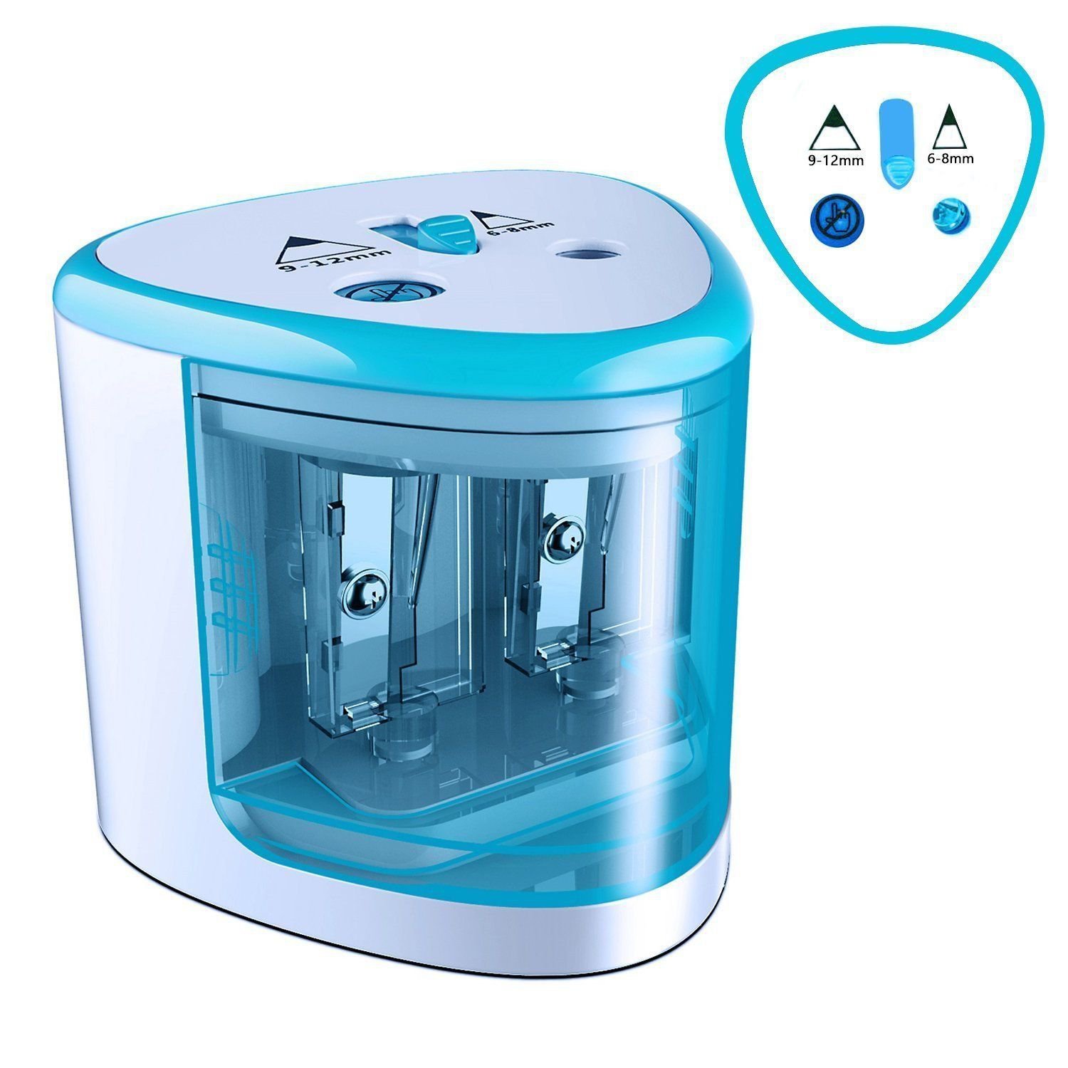 ElectricTwo-hole Automatic Pencil Sharpener Battery Operated Heavy Duty 2 Sizes