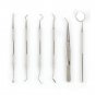 6pcs Stainless Steel Dental Lab Kit Dentist Surgical Mirror Teeth Pick Probe Set
