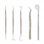 5pcs Stainless Still Dental Tool Kit Dentist Teeth Clean Hygiene Picks Mirror