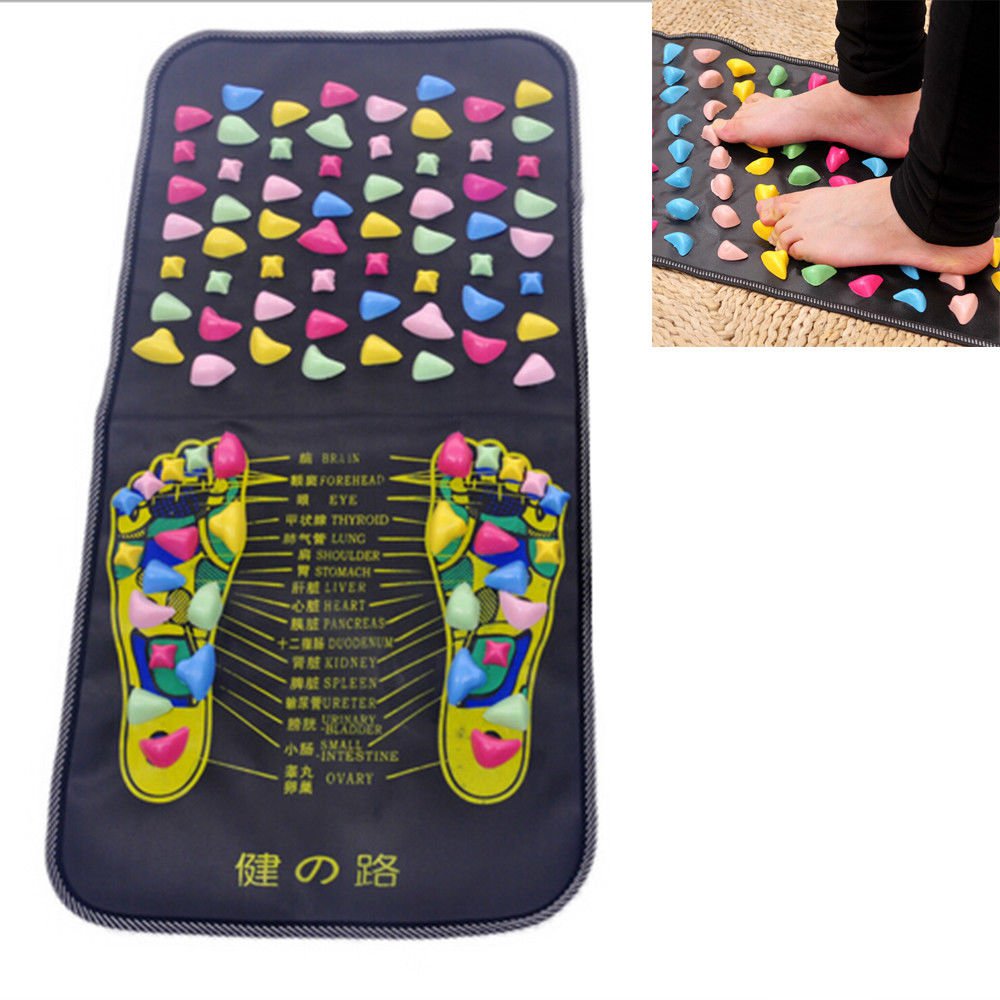 Foot Massager Mat Reflexology Walk Stone Foot Leg Pain Relieve Relax Health Care