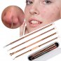 4pc Rose Gold Acne Extractor Remover Blackhead Pimple Needles Blemish Treatment
