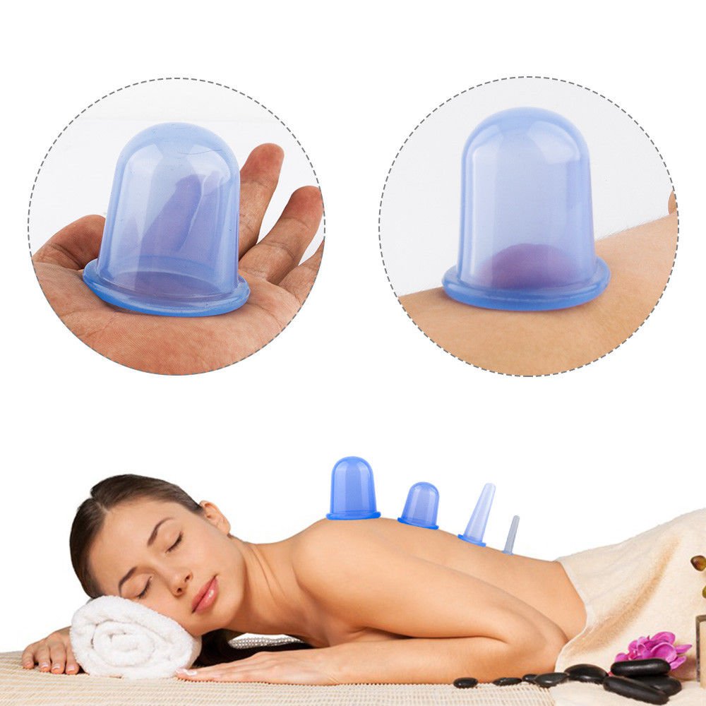 4pcs Silicone Vacuum Cupping Massage Body Cup Anti Cellulite Therapy Cup Set