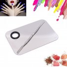 Stainless Still Finger Nail Art Color Mixing Palette Makeup Manicure Nail Tool