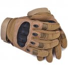 Hard Knuckle Military Tactical Gloves Adjustable Tan Men Motorcycle Motorbike(M)