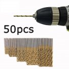 50Pcs 1/1.5/2/2.5/3mm Titanium Coated HSS High Speed Steel Drill Bit Set Tool