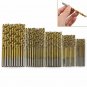 50Pcs 1/1.5/2/2.5/3mm Titanium Coated HSS High Speed Steel Drill Bit Set Tool